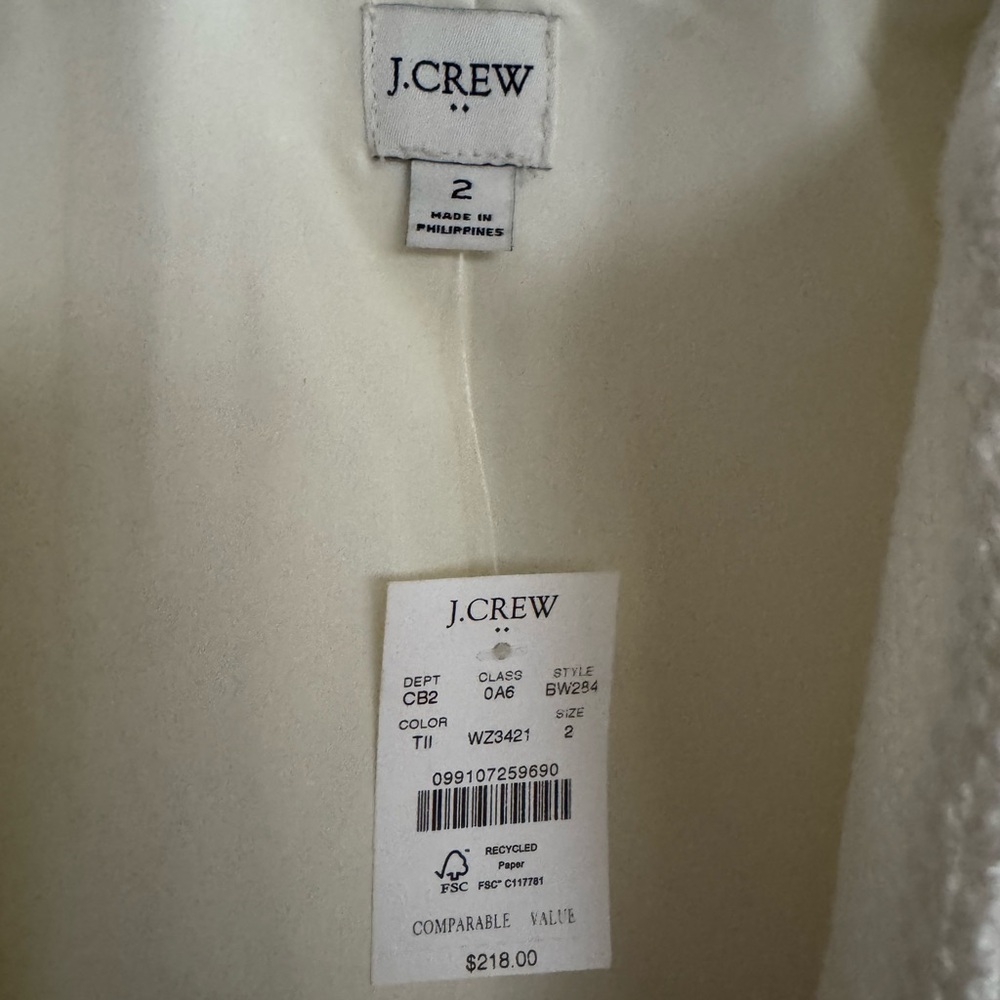 j crew tweed lady jacket NWT - size 2 - Picture 4 of 6